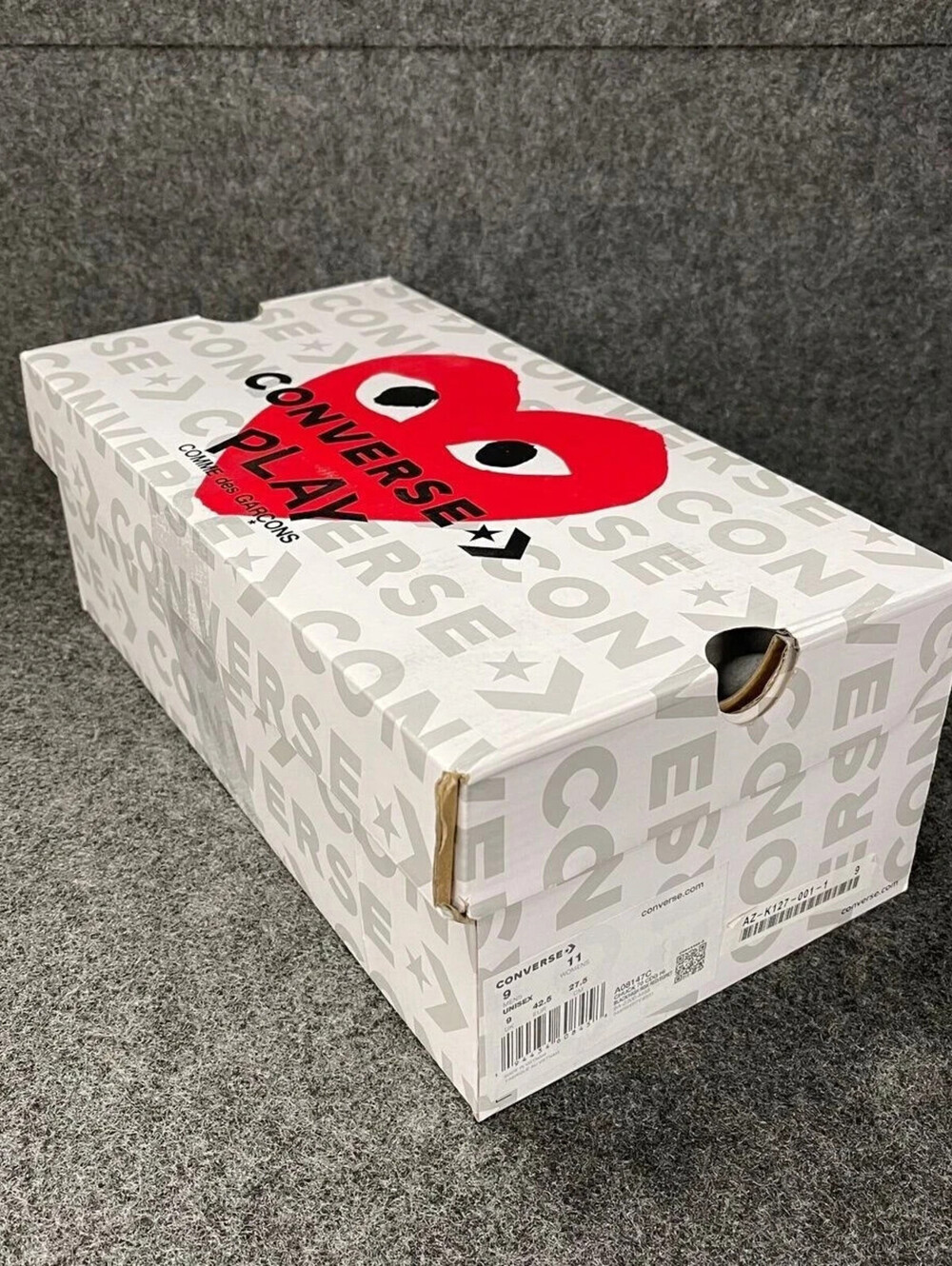 CONVERSE X Play Comme Des Garcons Chuck 70 High Multi Heart Shoes 11 New Box - Picture 7 of 7